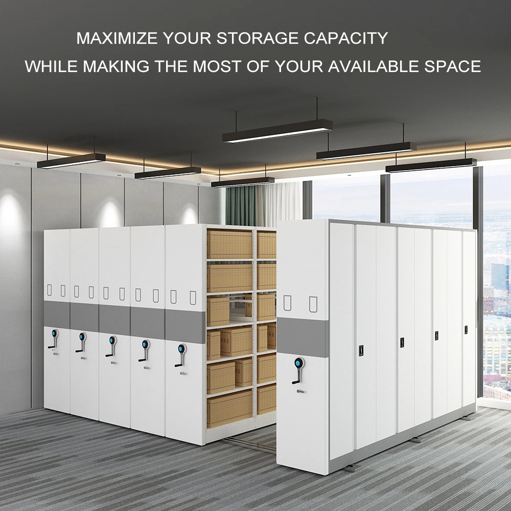 Archive Mobile Shelving System Cabinet For Bank Hospital Mechanical Mobile Racking System