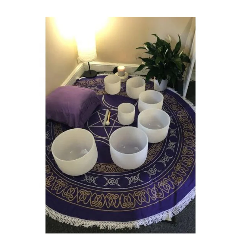 Набор хрустальных чакр 6-14 дюймов, 99.9% кварцевые чаши для исцеления текарапии