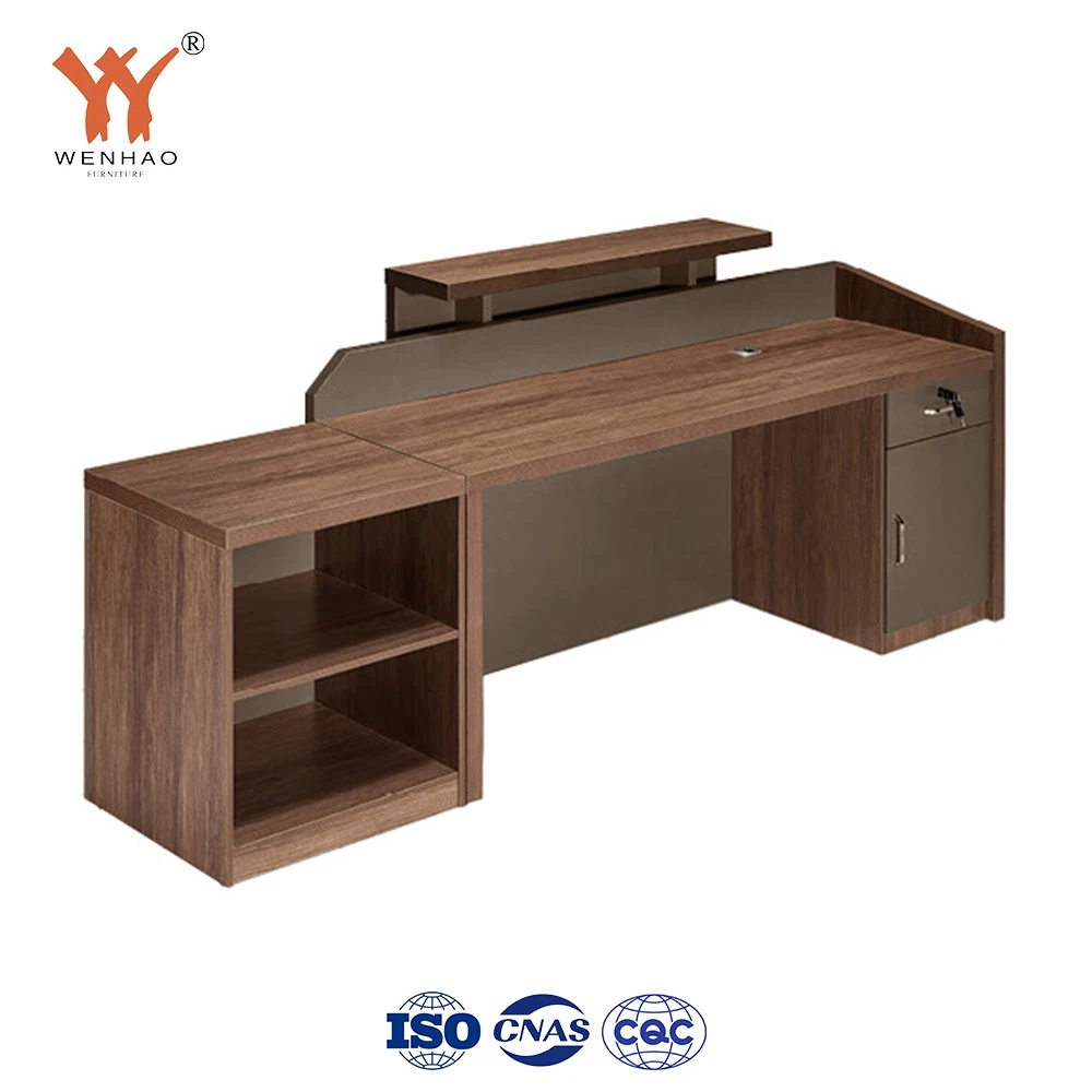 Top Quality New Design Office Building Economical Direct Manufacturer Wooden Modern Office Reception Desk