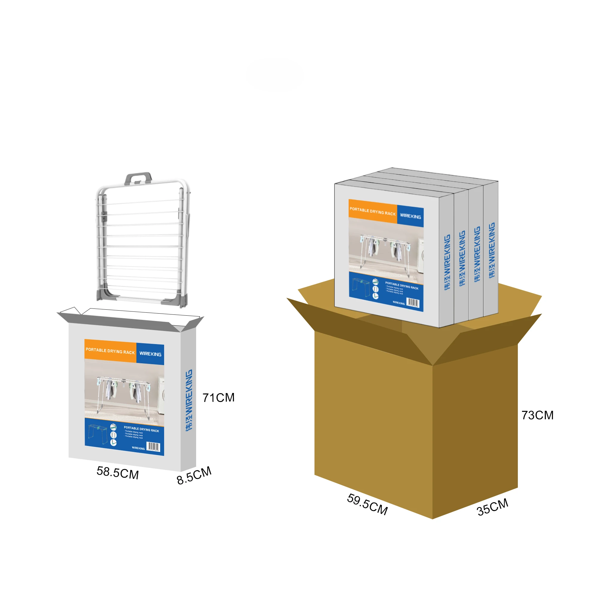 Portable Travel Drying Lundry Rack with Sock Clip Organizer Foldable Outdoor Indoor Clothes Drying Stand With Handle