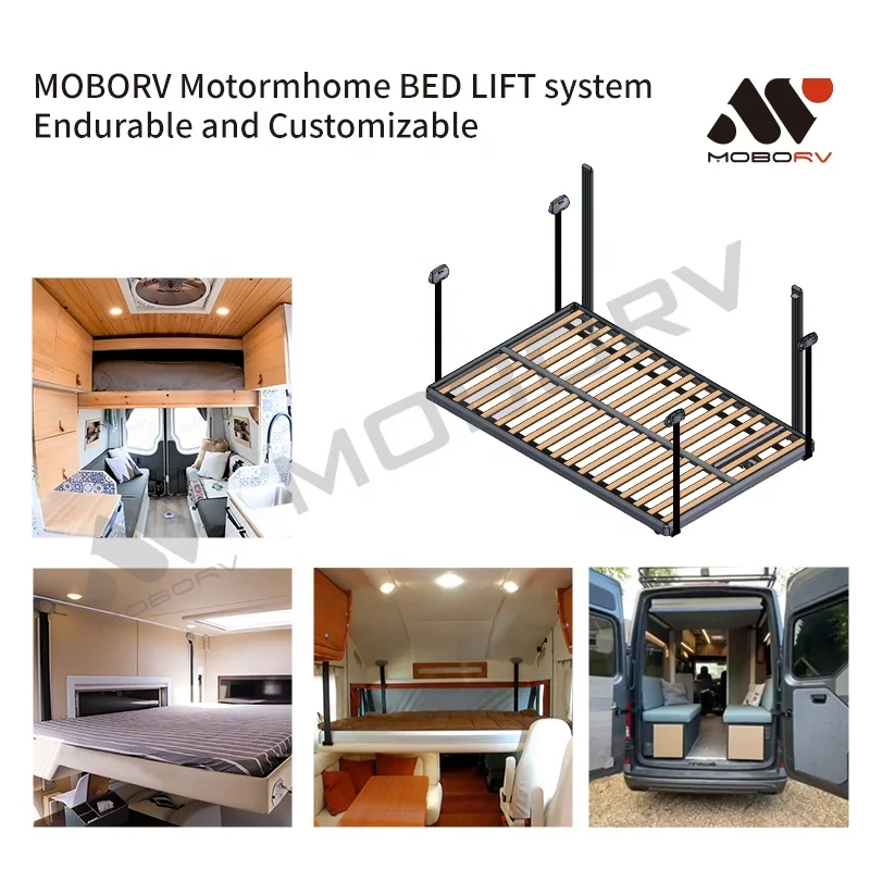 2025 moborv Custom-Made 12V 24V Motorhome part camper van conversion kits Aluminum Bed Lift