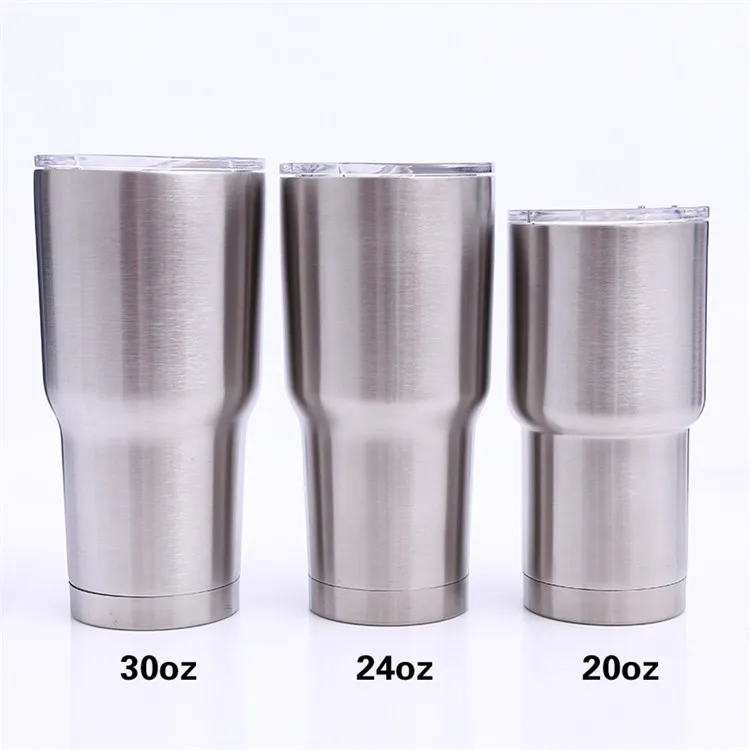 Изолированный Вакуумный стакан для кофе с двойными стенками из нержавеющей стали, 10 унций, 12 унций, 20 унций, 24 унции, 30 унций, с крышкой из ПП