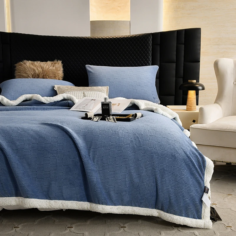 2024 Geometric Knitted Soft 3d Jacquard Blanket Can Be Customized For Home Travel Cover Blanket Sofa Office Nap Blanket