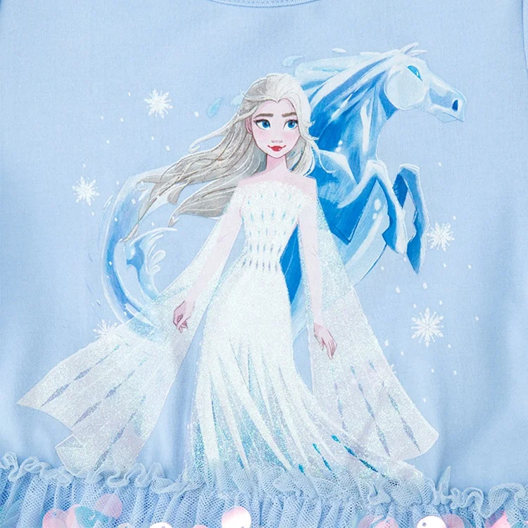 Производственная торговля, Детская индивидуальная печатная принцесса с блестками, детская одежда, повседневное милое платье для девочек