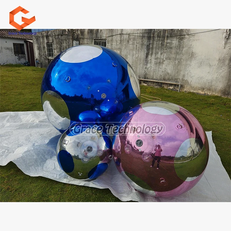 Large Inflatable Mirror Ball Disco Inflatable Sphere Mirror Balloon for Wedding Stage Decoration