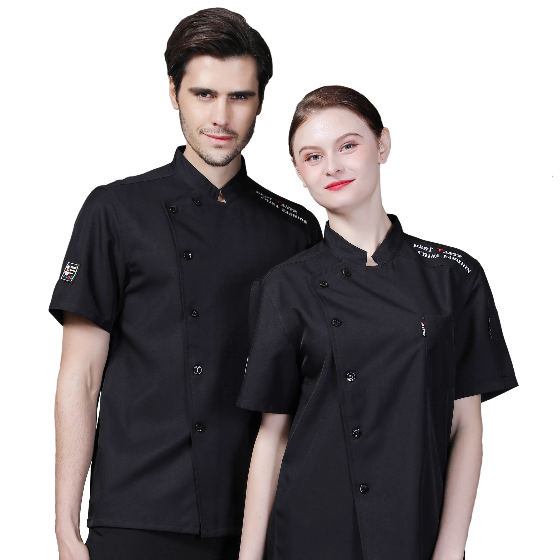 
high quality short sleeve jacket unique design chef uniform cheap chef jacket 