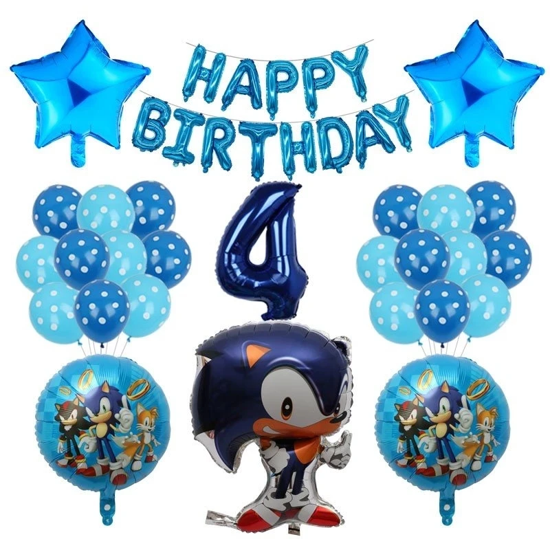 
1 Set Cartoon Hedgehog Foil Balloons 30inch Birthday Number Balloons Boy Kids Birthday Party Decoration Supplies Air Globos 
