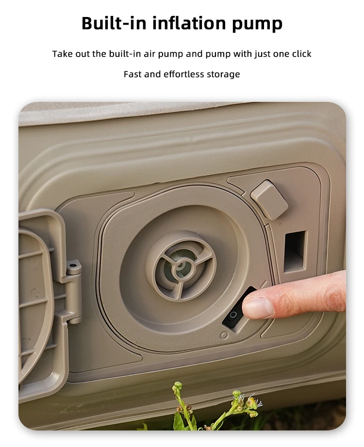 Custom Large air mattress with built in pump 300KG load-bearing support is wear-resistant and dirt-resistant for outdoor