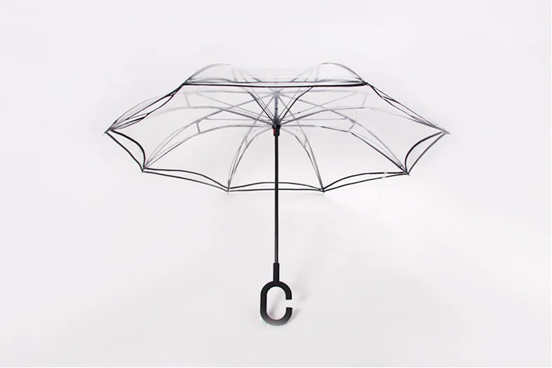 
Magic Umbrella Inverted Upside Down Reverse Umbrella Transparent Sakura Parasol Flowers Pattern Umbrella 