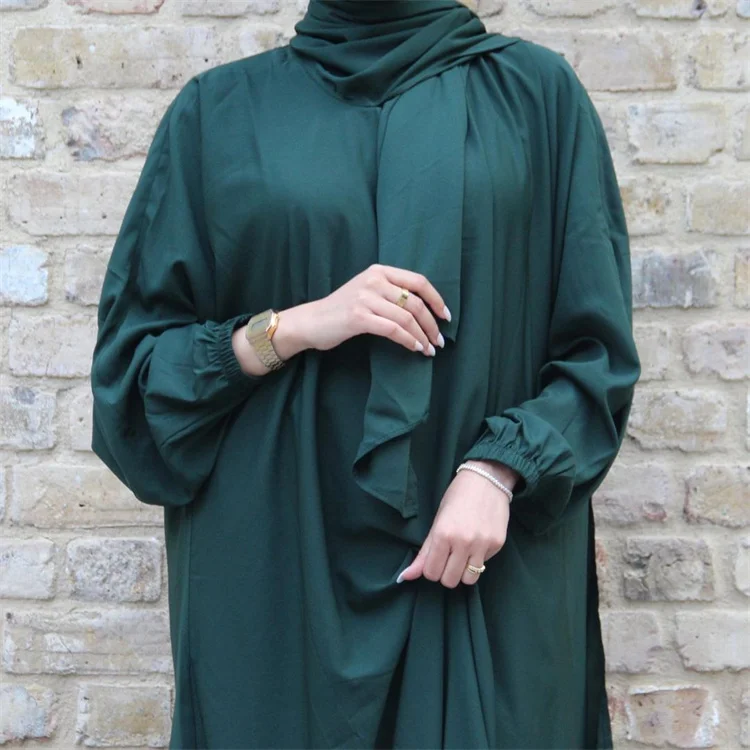 2022 Eid Hooded Muslim Women Hijab Dress Prayer Garment Jilbab Abaya Long Khimar Full Cover Ramadan Gown Abayas Islamic Clothing
