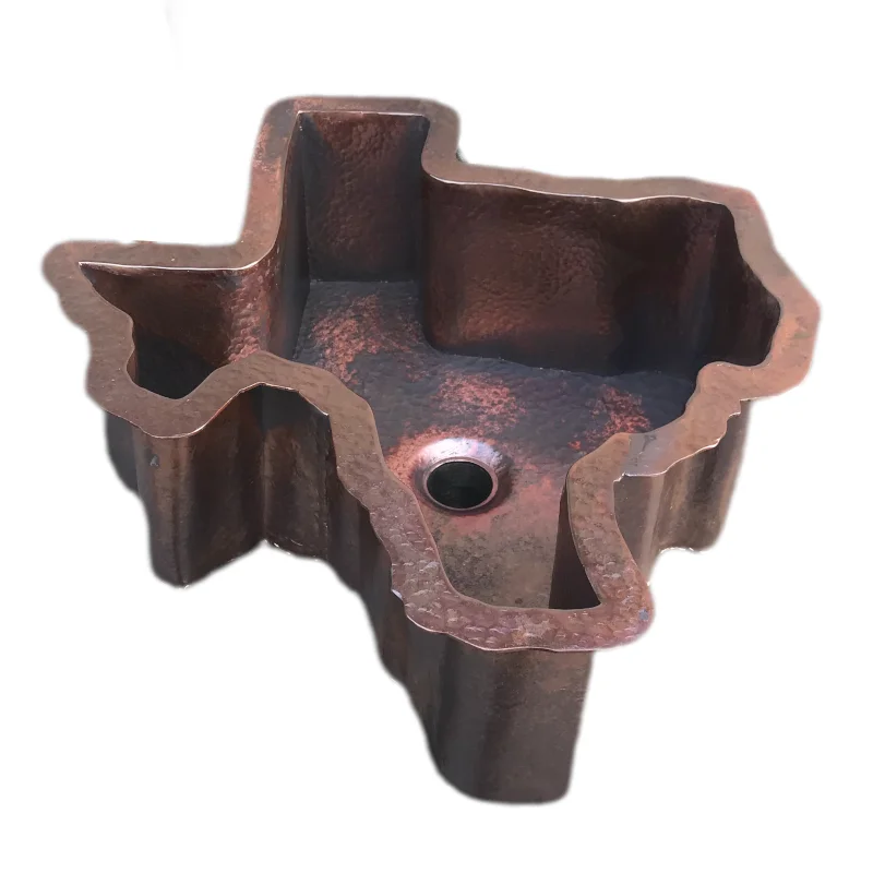 customized Texas shape undermount  copper bar sink top mounted sink wash basin kitchen sink