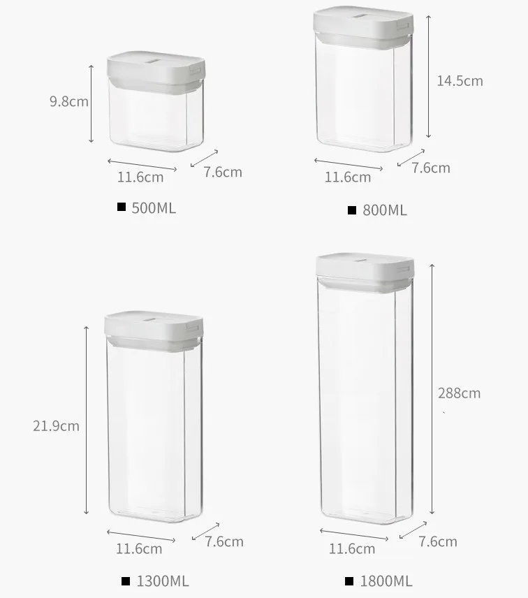 low price wholesale Food Storage Container Plastic kitchen storage box Refrigerator Noodle Multigrain Storage Plastic Container