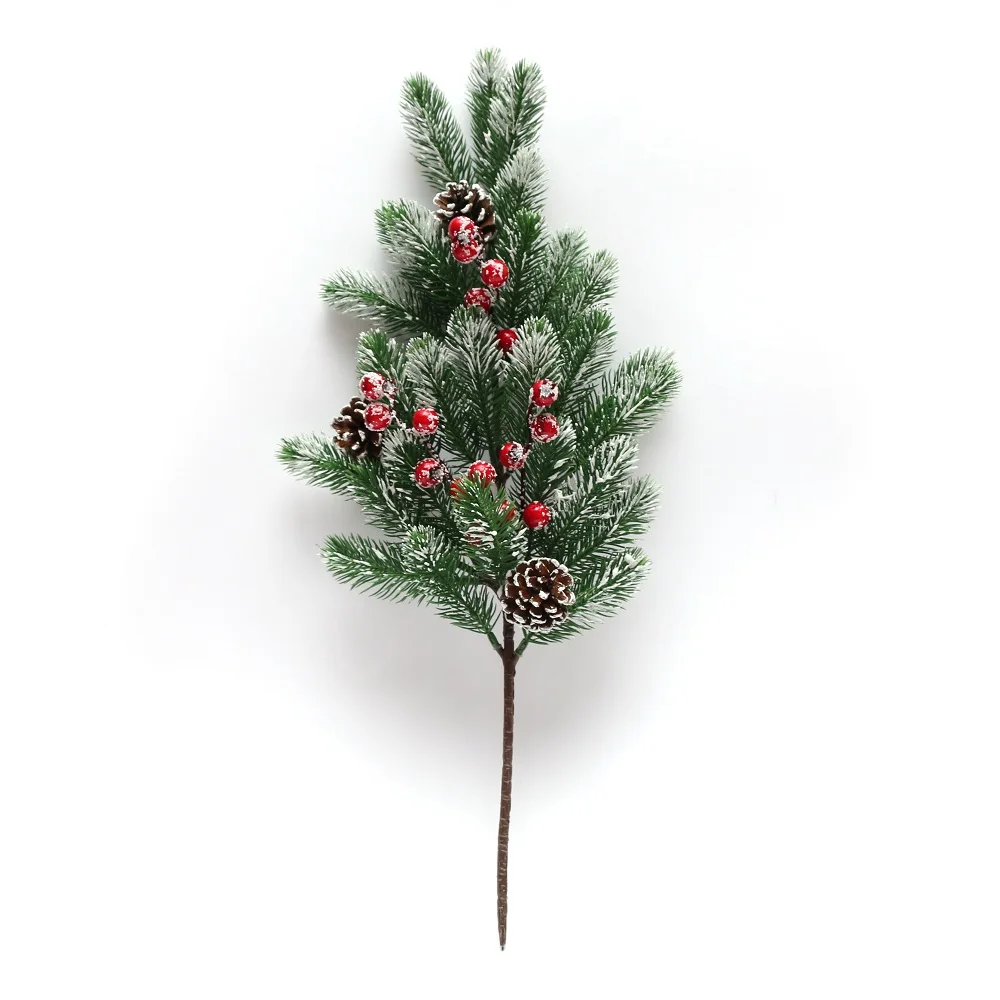 55cm Branch  Festival Spray Indoor Decoration pine needles fine silver flash white round Christmas  Branch
