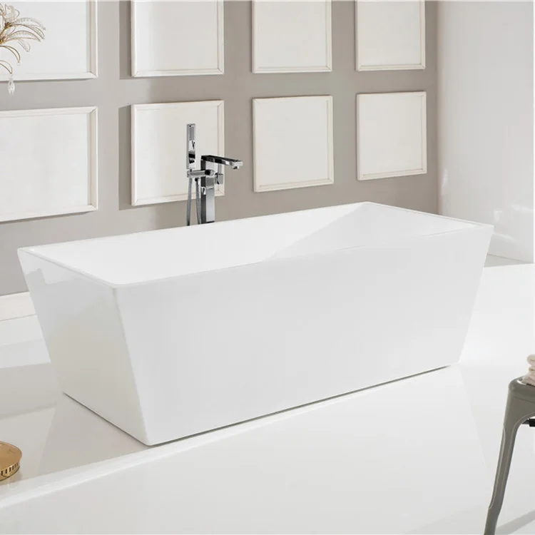 KMRY Custom 1300*700*580mm White Acrylic Rectangular Freestanding Bathtub Tub Free Stand Acrylic Soak Spa Bathroom Bathtub