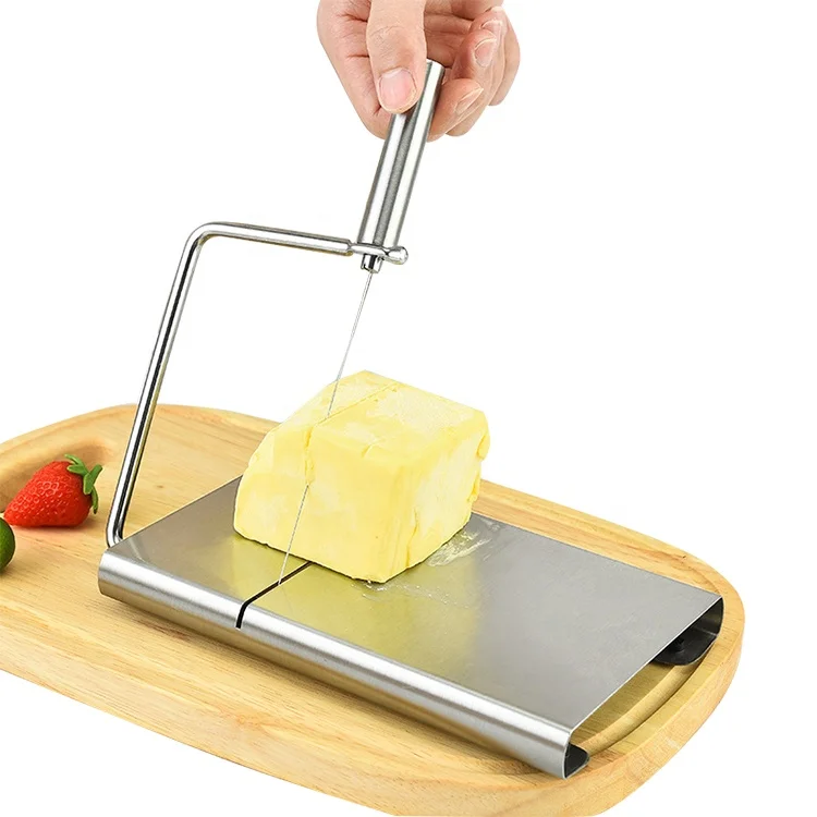 Wholesale Custom Silver Color Cheese Slicer Board Cheese Slicer Wire,Stainless Steel Cheese Cutter with Scale