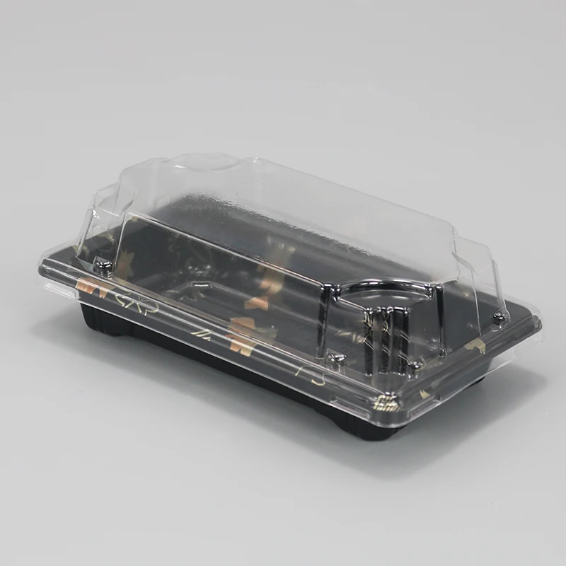 disposable sushi box gold leaf meal box to take a long - shaped take-away high - end personality