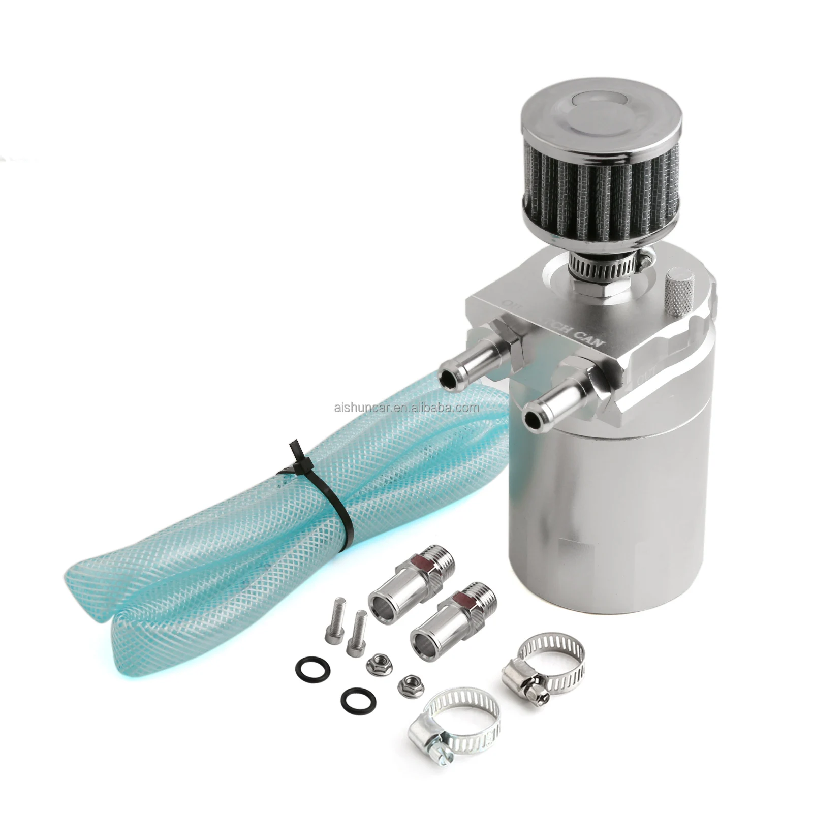 DTOUCH Универсальный 2-портовый маслоуловитель комплект 300 мл серебро майка тупик резервуар воздушный фильтр с большой сливной клапан воздушного фильтра