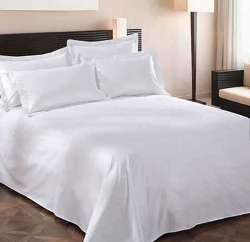 White Polyester Cotton Wholesale Bedding Sets Complete Bed Linen for Hotels Used