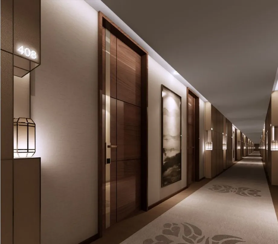 White painted america 5 panel interior room doors solid wood core prehung shaker hotel door