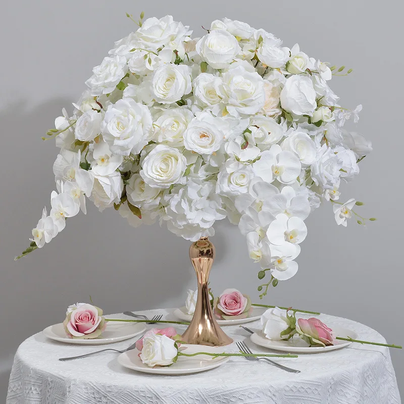 Custom Artificial Orchid Rose Flower Ball Wedding Christmas Graduation Table Decoration Artificial Flowers Ball Centerpiece