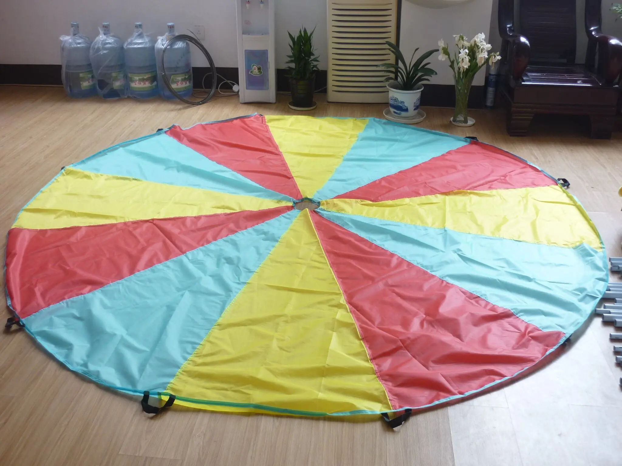 Outdoor Indoor Rainbow Kid Play Parachute Game With Handles Kids Parachute Play