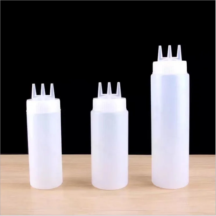 Food Grade Empty HDPE Plastic Sauce Squeeze Bottle with twist off cap