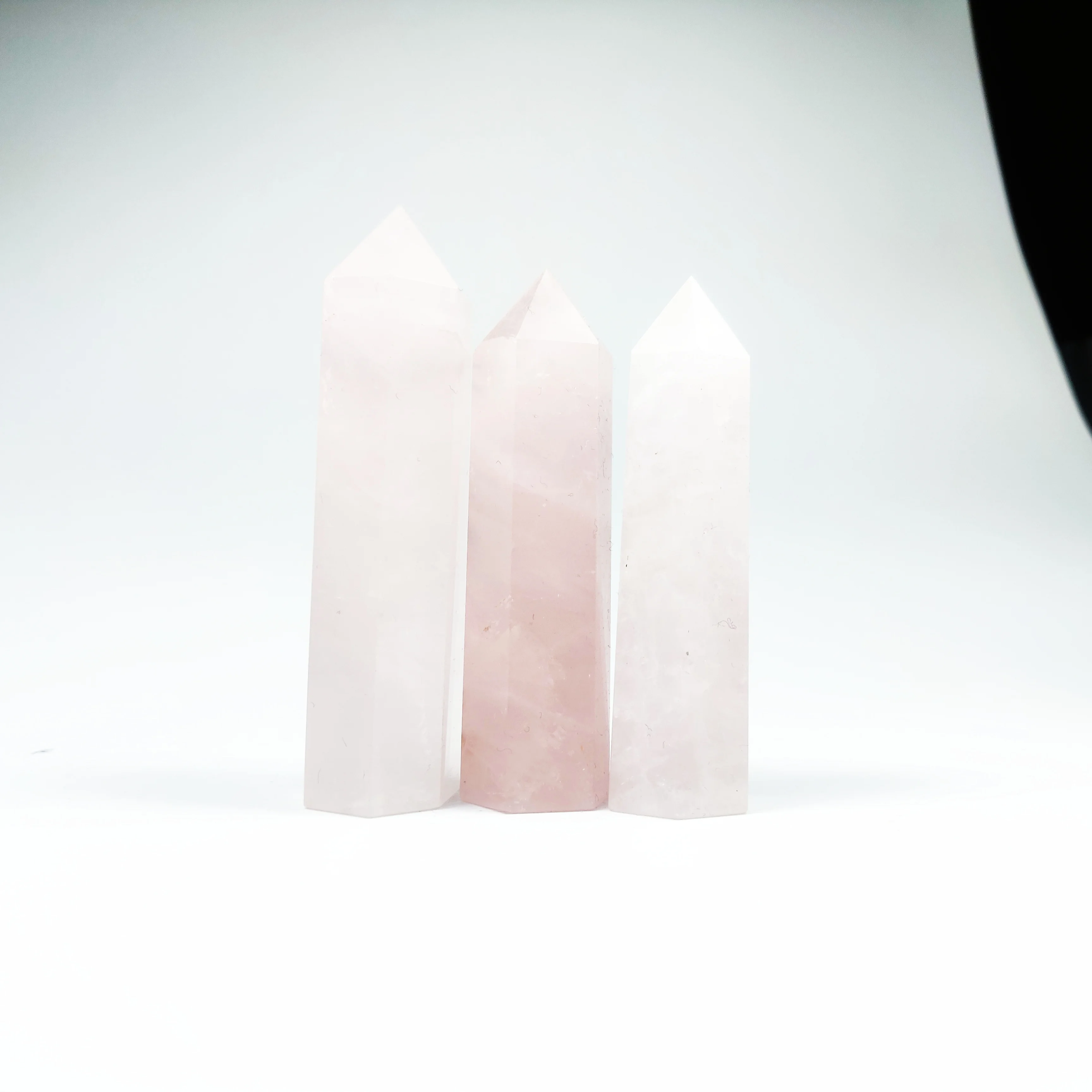 
Hot Quality Healing Stones Natural Crystals crystal Wand Crystal Clear Rose Quartz Point 