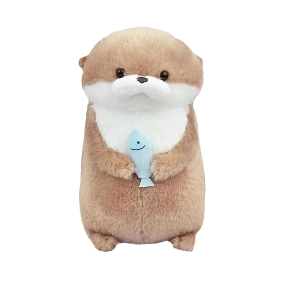 Linda ew Arrival Otter And Fish Plush Keychain For Bag Decoration Plush Otter With Shell Key Ring