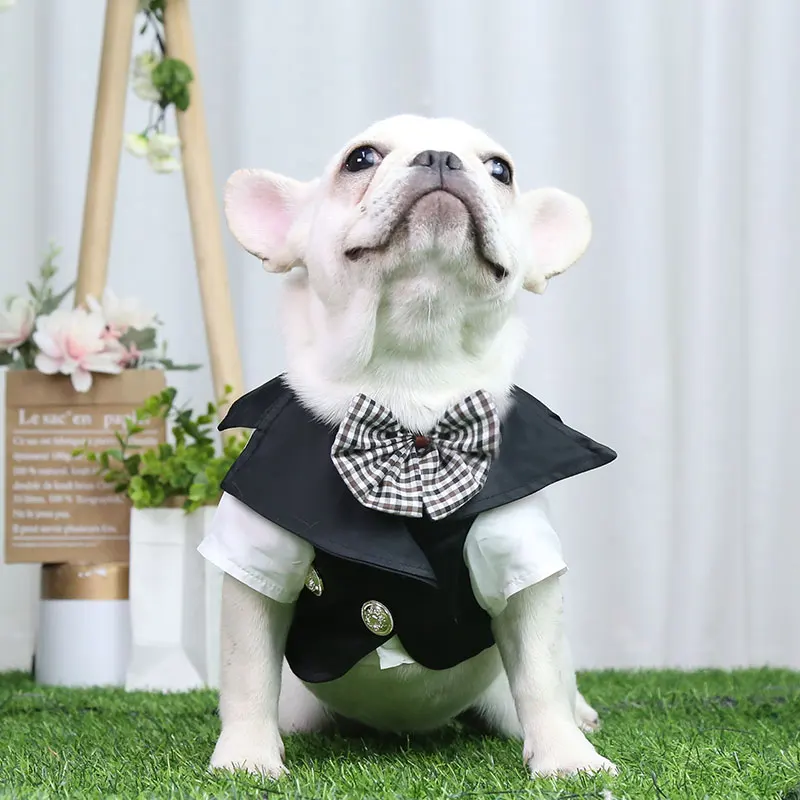 Princess Style Gentleman Dog Clothes Suit Dog Wedding Dress and dog Tuxedo Party Pet Clothing Outfit