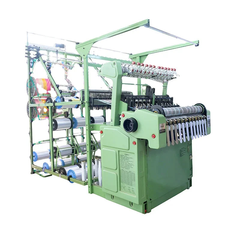 Manufacture machine ribbon elastic band narrow fabric shuttle less needle loom woven elastic tape webbing needle loom