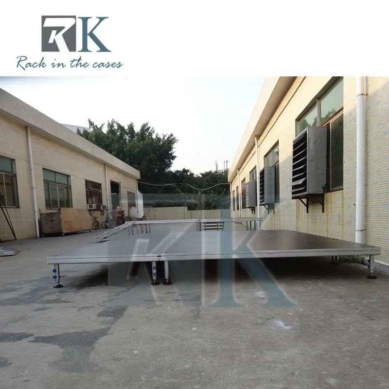 aluminum trolley within 10pcs stage platform stages with adjustable legs steps guard rail outdoor concert stage on sale