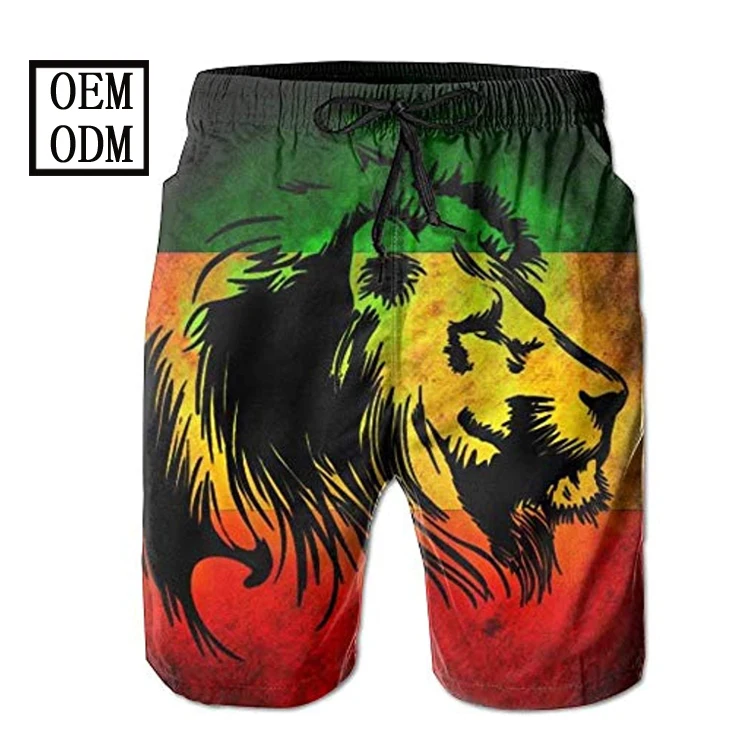 
Пляжная одежда на заказ, быстросохнущие пляжные шорты, мужские плавки, 2021, купальник раста, Ямайка, с сетчатой подкладкой, пляжные купальные костюмы 