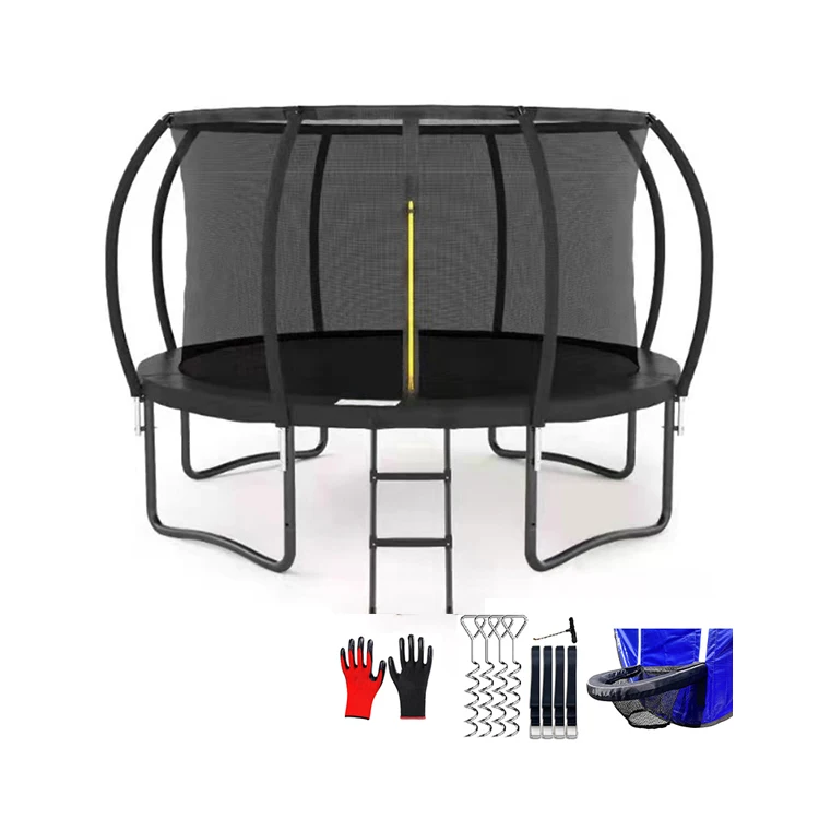 Zoshine Pumpkin Jumping Trampoline Outdoor Large Trampolines for Sale Manufacturers Curved Poles Reinforced with basketball Ring