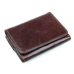 Vintage Men Genuine Leather Wallet Luxury Short Male Purses Money Clip Credit Card Holder Good Quality Man Wallets