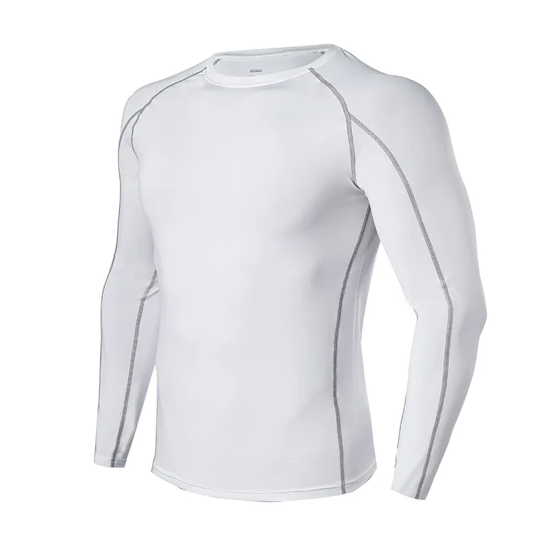 Men Long Sleeve Gym Clothing UPF 50 Sublimation Printed Custom MMA Surfing Rash Guard Compressed T-shirt