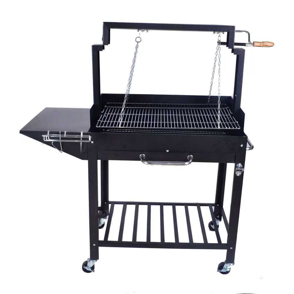 4 to 8 people Black Indoor Brazilian chalcoal Rotating Charcoal BBQ Grills Machine