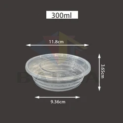 Restaurant round plastic food storage container packing sauce cup bowl with lids leak-proof disposable food container box