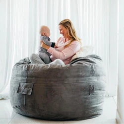 Sleep skin bean bag bed 7 6 5 ft fur fabric beanbag sofa living room chair for adult and kid