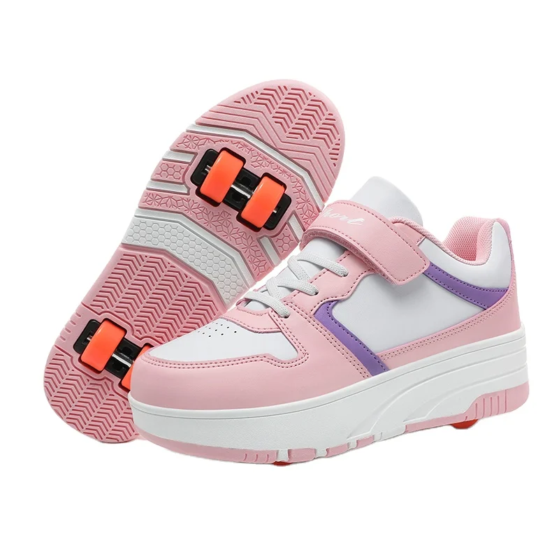 Custom Factory Double-Row Roller Skates Walk-On Kid Running Shoes for Children for Winter and Spring Seasons
