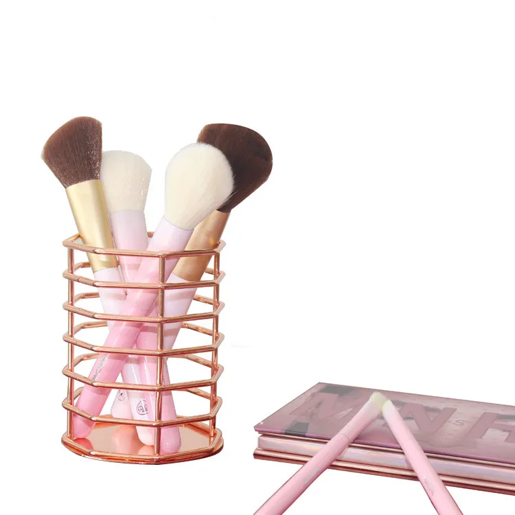 
Household metal pen container makeup brush holder 