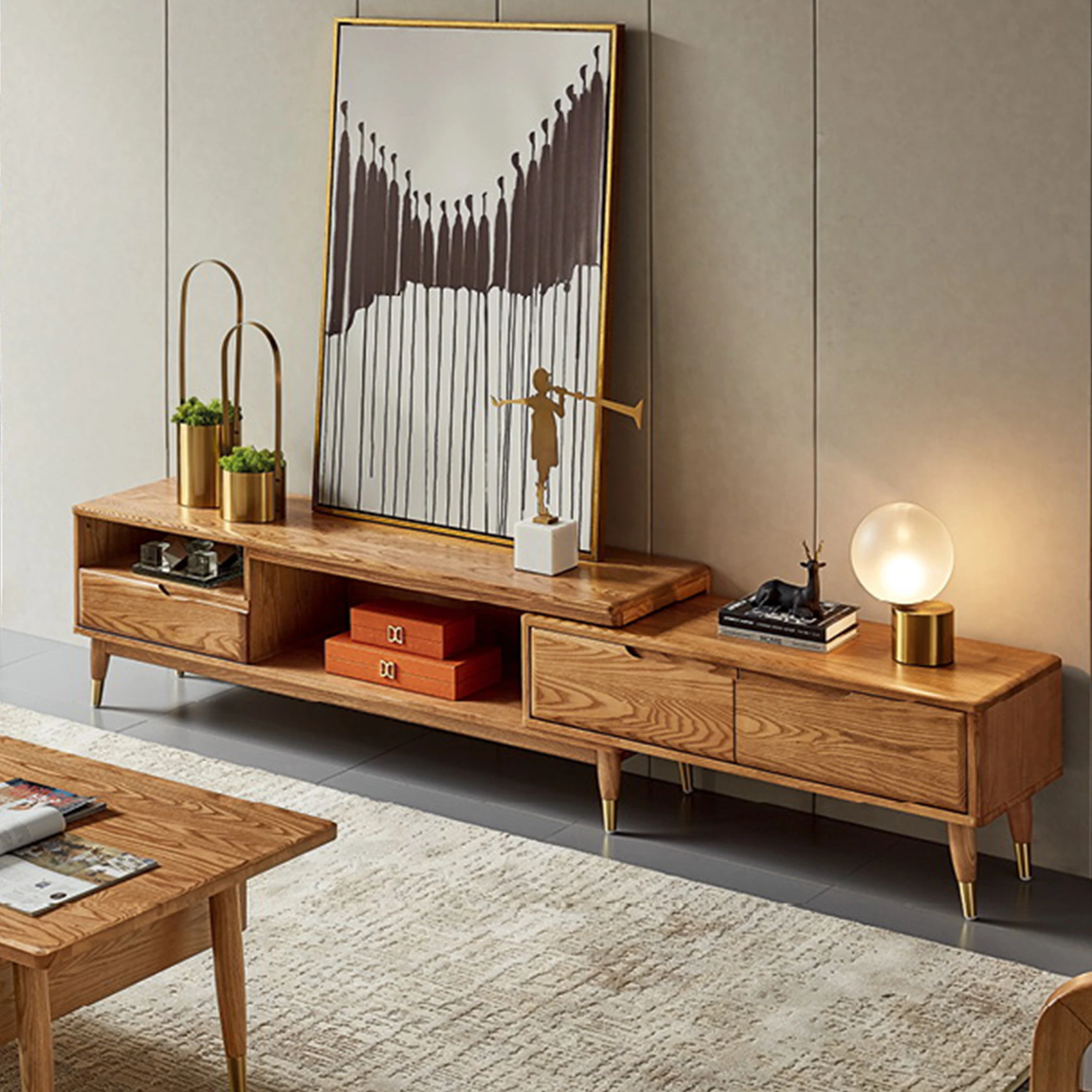 Modern Wholesale Price Wooden With Glass Top Tv Stand For Living Room Furniture Tv Cabinet