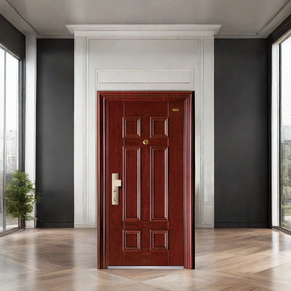 Modern Chinese Style Security Steel Door Factory Wholesale Stainless Steel Exterior Entry Hotel Main Door Manual Opening Method