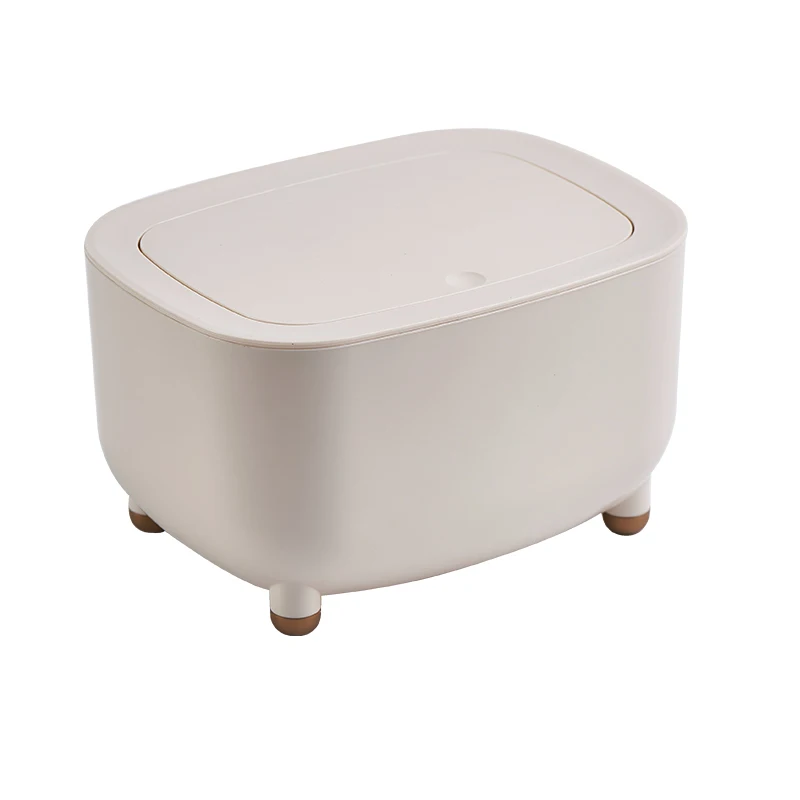 Retro Exquisite Desktop Push-type Plastic Trash Can