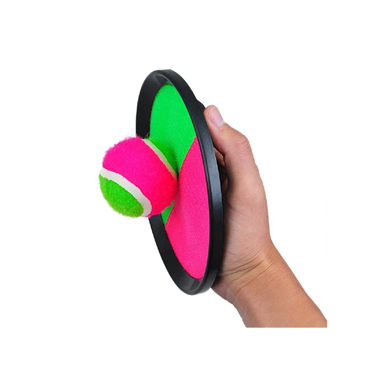 OT2301 Self-stick Toss Catch Game Set Paddles2 Paddles 2 Balls -outdoor Sport Balls Game Catch Ball Game