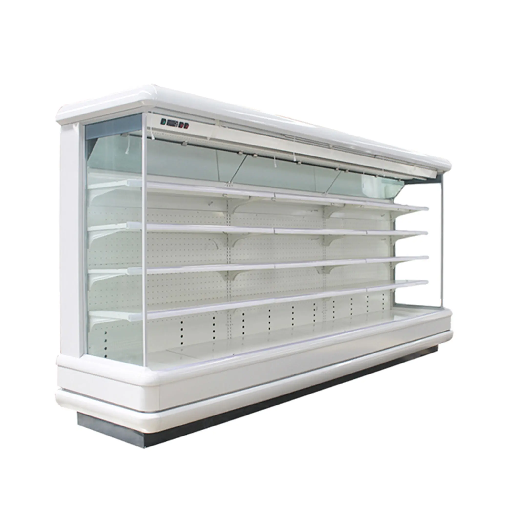 Commercial Supermarket Air Curtain Refrigerator Single Door Display Cooler with Compressor for Fruits and Vegetables