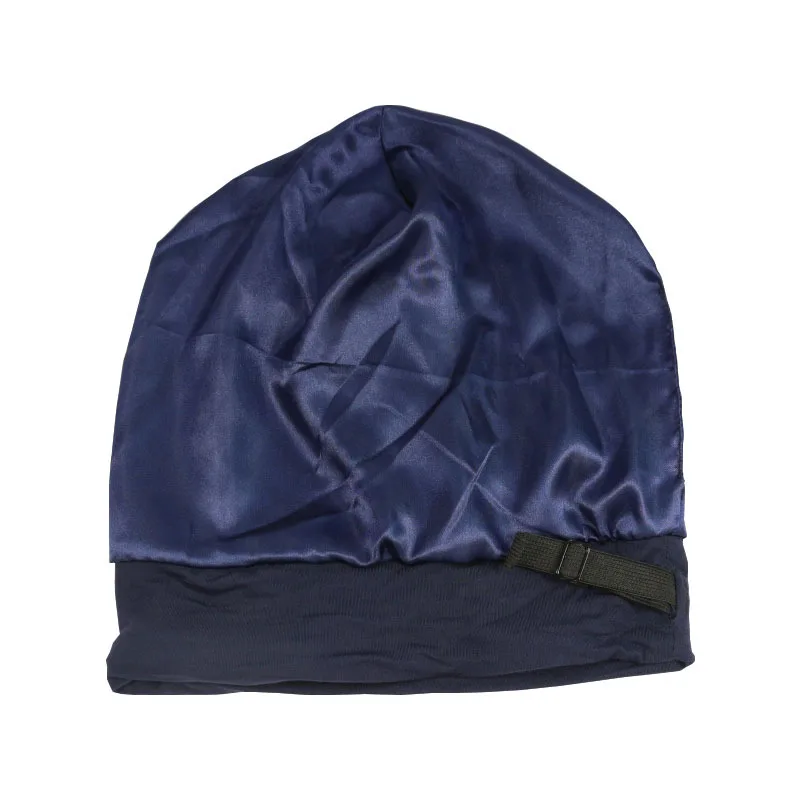 Slouchy Beanie Hat Adjustable Sleep Hair Cover Hijab Caps Under Scarf Wrap Silk Satin Lined Bonnet For Women