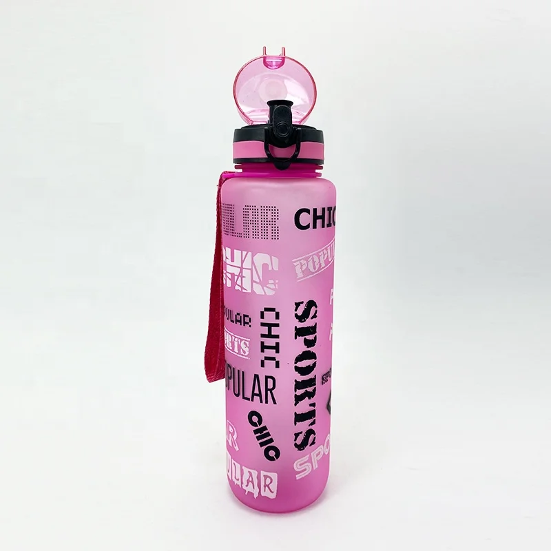 Factory Manufacturer Custom Logo Tritan Plastic Frosted Water Bottle with Flip Sport Cap