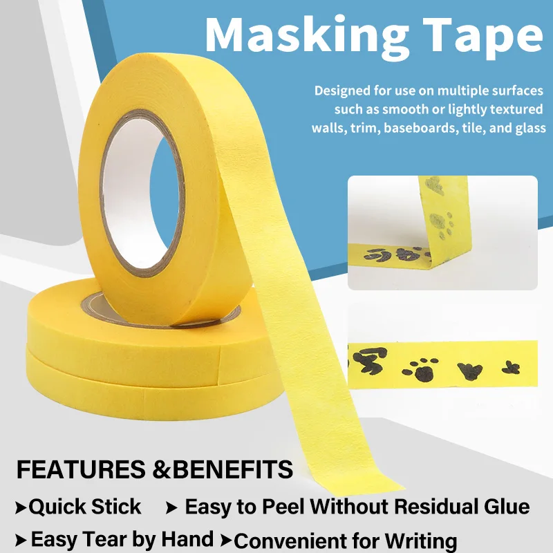 Yellow High Temperature Automotive Masking Tape