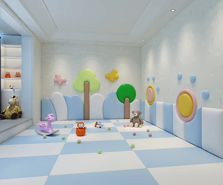 New design baby cute soft play wall padding mat for kids protective foam wall padding