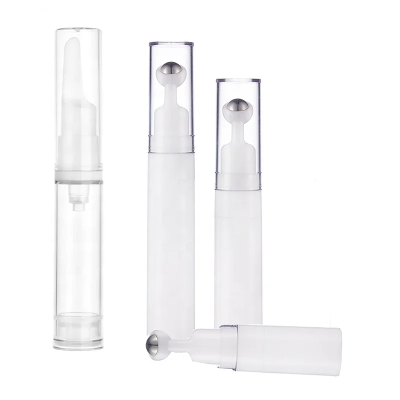 High Quality 5ml 10 ml Airless Pump Bottle Custom Cosmetic Clear Eye Cream Airless  Bottle  (PAB08)